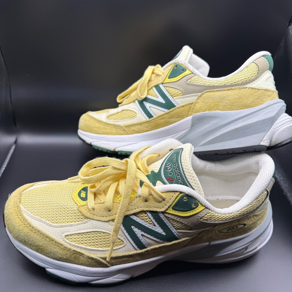 New Balance 990v6 Made in USA Teddy Santis Yellow Green Mens 8.5 Sneakers U990TE - Picture 2 of 14